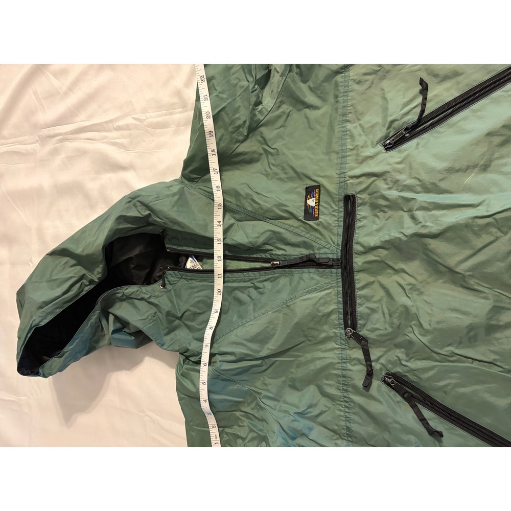Sierra Designs Vintage Anorak Windbreaker Jacket Green Mens Half Zip Hooded - Picture 7 of 8
